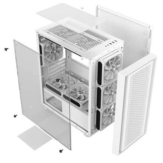 Patriot V18 computer desktop mainframe MATX chassis acrylic multi-mesh strong heat dissipation and beautiful appearance supports 240 water cooling V18 white (front mesh/MATX motherboard/graphics card 32CM)