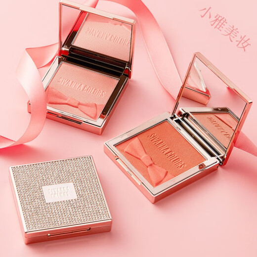 SIVANNA Thailand SIVANNACOLORS Diamond Rose Essential Oil Blush Bow Blush Highlight [Blush Style] 03# Sunshine Blood Orange 1 box