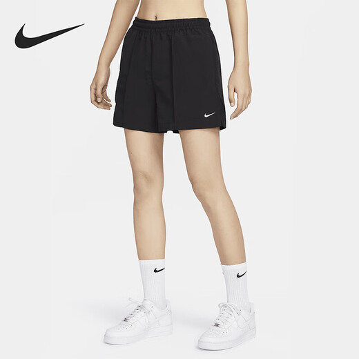 Nike (Nike) Pantalones de chándal Pantallas de mujer 2025 Summer Nuevo pantalones casuales Tendencia de moda tejida entrenamiento transpirable pantalones cortos cómodos FV6623-010 Negro 2xl