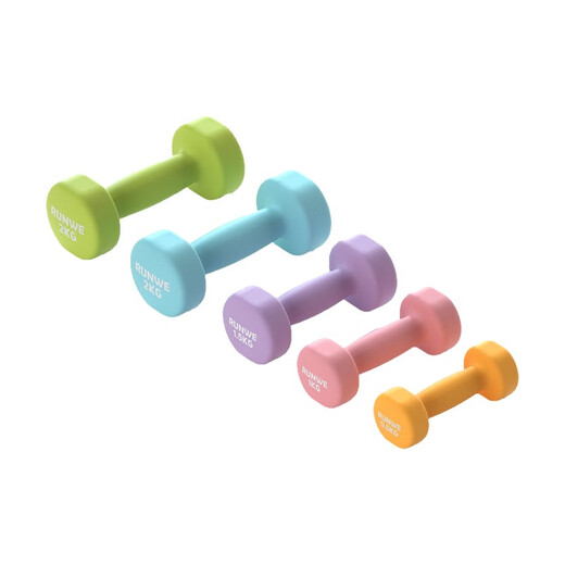 Langwei dumbbell men's arm training children's fitness household cast iron dumbbell exercise small dumbbell indoor fitness cherry blossom powder 1kg*2 only