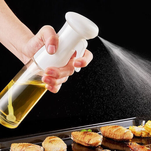 Oil spray bottle spray kitchen household oil spray bottle olive oil edible oil barbecue fat reduction oil control atomization high pressure spray bottle black single piece 500ml