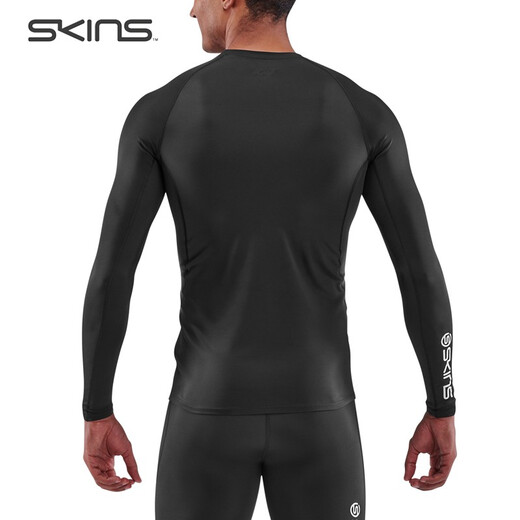 SKINS S1 Men's Autumn and Winter Quick-drying Running Basketball Triathlon Sports Tight Fitness Wear Professional Compression Clothing Long Sleeve Star Black M