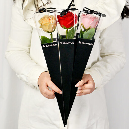 Yiran single red rose bouquet gift box birthday gift for girls eternal bouquet soap flower same city delivery to girlfriend and wife