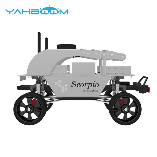 亚博智能（YahBoom） 天蝎座 ROS编程机器人四驱小车自动驾驶激光雷达避障深度摄像头导航 全套教学版（北极银）
