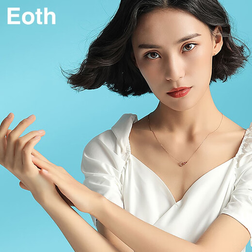 Eoth18K gold double heart love necklace women's clavicle chain rose gold pendant birthday gift for girlfriend 520 gift 18K rose gold double heart love necklace + certificate