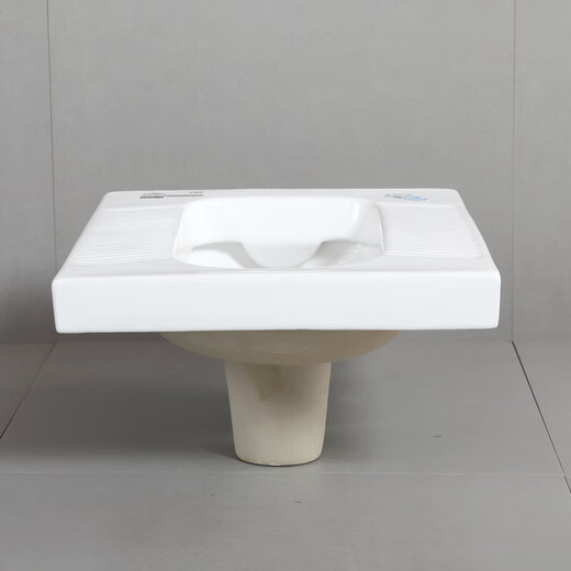 Comfortable Eagle brand household flush tank set, ceramic squat toilet, anti-clogging, silent and odor-proof, complete set of squat toilet, luxury low-key brushed silver A with trap front drainage