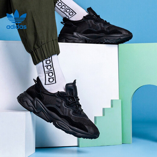 
Adidas (adidas) Clover men's and women's shoes for spring couples new low-top breathable outdoor leisure light shock-absorbing sports running shoes EE6999 pure black 36
