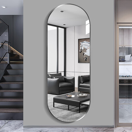 Babuqi aluminum alloy dressing mirror household full-body mirror wall hanging fitting mirror wall hanging mirror wall hanging mirror wall hanging bedroom light luxury brass gold brushed 400mm*1500mm safety and explosion-proof