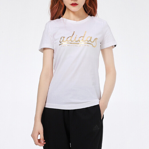 阿迪达斯 （adidas）短袖女装2025夏季新款跑步训练健身运动休闲时尚透气圆领T恤 FM6174 S