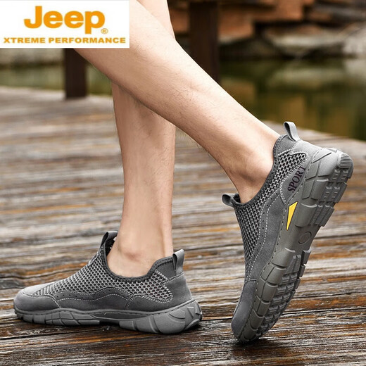 Jeep Spirit Sandals Zapatos para hombres para zapatos de malla de verano zapatos livianos sin deslizamiento de gran tamaño al aire libre.