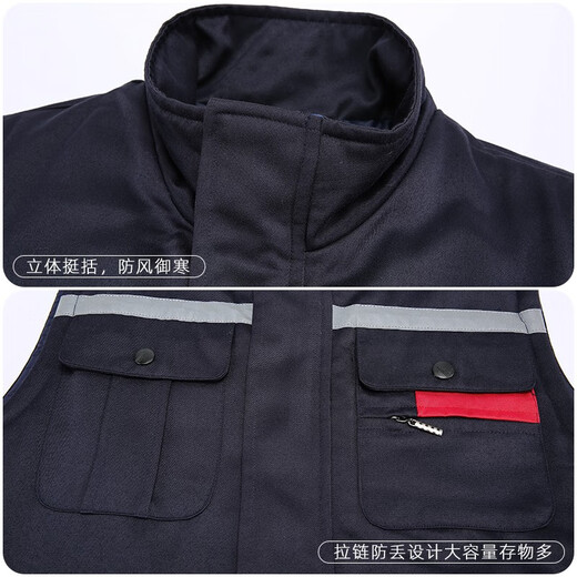 
Like morning colorful work clothes cotton vest printing winter men and women thickened work clothes auto repair workshop reflective strips labor protection clothing custom GYJ9901 gray XL