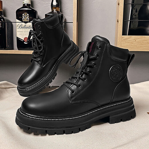 Neun Zoll sonnige Männerschuhe, Herren-Martin-Stiefel, High Top Herrenschuhe, modische Herrenstiefel, Arbeitsstiefel, Herren-Mid-Top-Trendschuhe, Retro-Lederstiefel, Nicht-Schlupf-Wanderstiefel, M1 Black 40