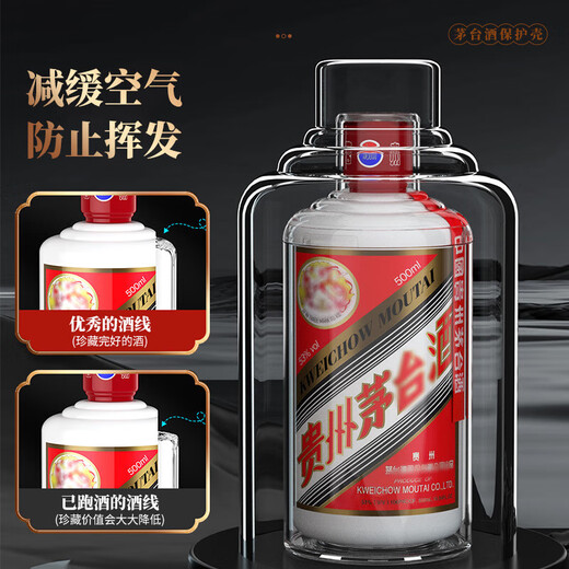 Wilkie Feitian Moutai Liquor Bottle Protective Cover Liquor Collection Storage Packaging Box Anti-Volatilization Wine Display Wine Box Protective Cover Feitian Series Protective Cover 1 Pack 500ml
