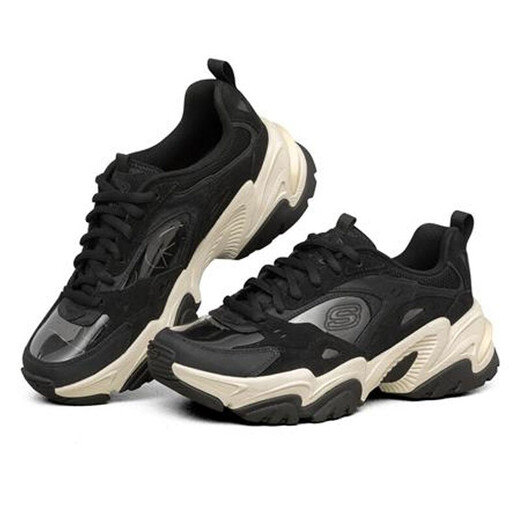 斯凯奇 SKECHERS 经典休闲鞋女子运动鞋 RTI联名款 时尚老爹鞋 熊猫鞋 896011/BLK 黑色 37码 US7码