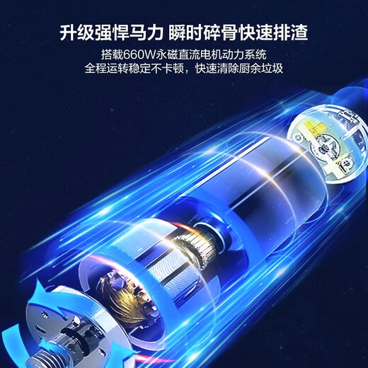 Haier kitchen food waste disposer home dining kitchen sink kitchen waste grinder grinder automatic water inlet smart Xingcai LD660-Pro automatic reverse smart