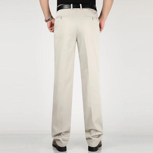 
Liangxin Chengpin casual pants men's ice silk cotton spring and summer thin high waist loose comfortable elastic long trousers business casual straight pants 1595 meters gray 38 waist circumference 3 feet 1