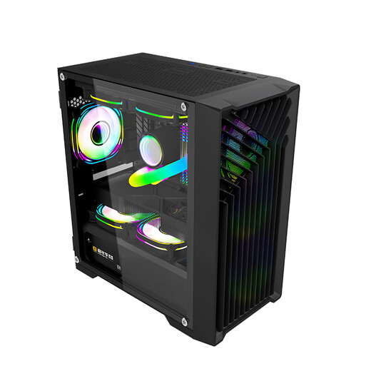 Wanjia Organ MATX Computer Case Desktop 240 Water-cooled Case Glass Side Transparent Game Host Case Supports Long Graphics Card Dustproof/Backline/Independent Power Supply Chamber Organ Black Single Case