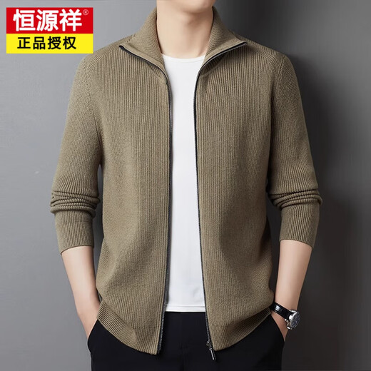 Hengyuanxiang 100 pure laine de revers décontractée cardigan cardigan hiver épaissis épaissis de veste en tricot en laine de laine pour hommes Dy87558 2xl (180)