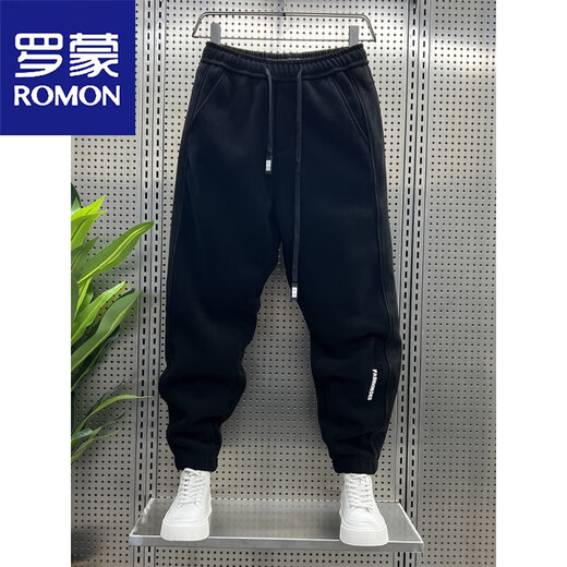 Romon (Romon) Frühlings- und Herbst- und Winter neu gestreifte lockere Lässigkeitshülsenhosen Herren-Cord-Buchstaben Harem Pants plus Fleece Sports Hosen Kaffeefarbe Frühling und Herbststil 3xl 150-170jin [Jin gleich 0,5 kg]
