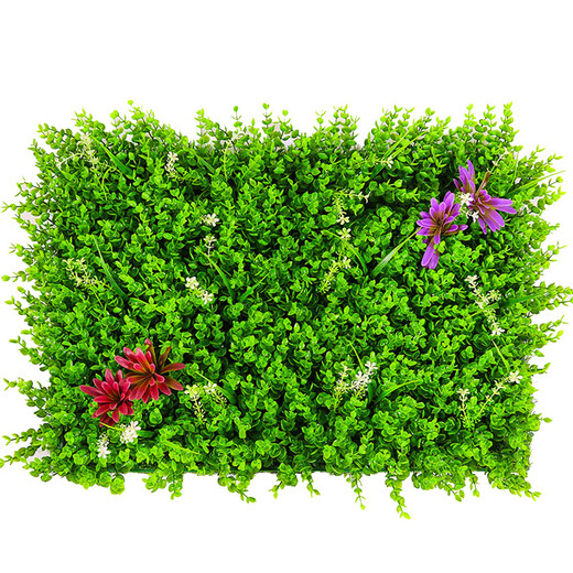Huawoli simulated lawn (with flowers Eucalyptus 40*60) simulated plant wall green plant wall fake lawn turf wall decoration