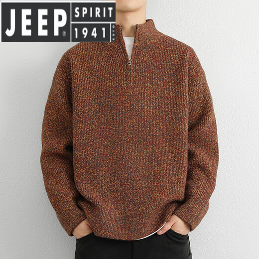 Jeep Spirit Light Luxus Halbzipper Stand Halsband Pullover Herren Winter Wärme Innere Wear Herrenpullover Teenager LO6627 Hellgrau M ungefähr 90 ~ 115 Jin [Jin gleich 0,5 kg] kann getragen werden