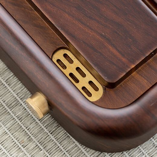 Gold inlaid jade solid wood bamboo tea tray tea tray dry soaking drainage simple household tea table large ancient charm 50*28cm