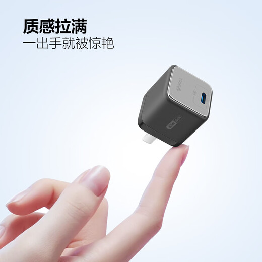 Bull 30W GaN charger iPhone16ProMax Fast Charging Type-C Charging Head Applicable to 15/14/iPad Mobile Phone Tablet USB-C Plug Pebble Gray