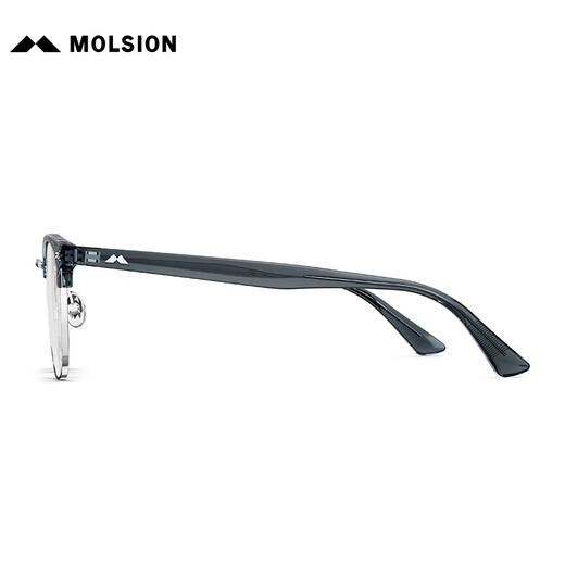 
MOLSION Mosen myopia glasses eyebrow frame TR glasses can be matched with degree anti-blue light MJ6193 B70 silver upper eyebrow transparent dark blue gray single frame