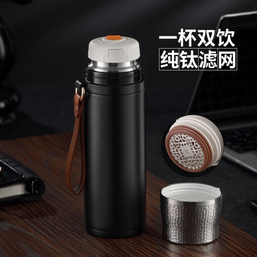 eno大容量保温杯男陶瓷内胆焖茶杯泡茶杯子运动水杯圣诞情人节定制 陨石黑（礼盒装） 500ml 500ml
