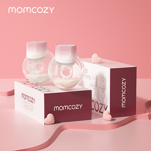 Momcozy Wearable Silent Hand-Hand Electric Bhox Bope, Tazón de leche de leche pequeña de leche portátil de doble cara y artefacto de ordeño S12Pro S12Pro Sakura Powder Support Pack