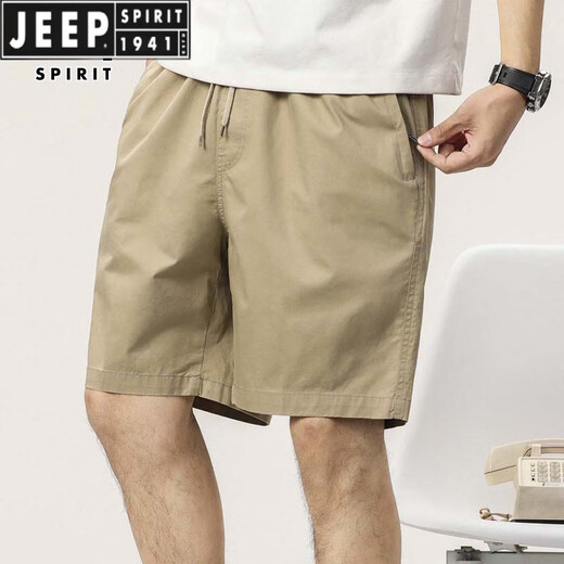 Jeep Spirit Shorts de cinco puntos para hombres Summer 2025 Nuevo algodón delgado de algodón suelto Sports Retrase Pantalones informales Nuevos hombres 9224 Caki L