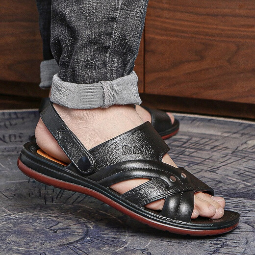 Ji Huilixiu Sandales 2025 Chaussures de plage d'été Sandales masculines décontractées respirant extérieure douce Sole sans glissement.