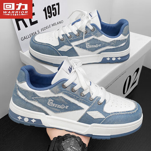 Warrior Casual Shoes Herren trendy Spleißbrettschuhe Schnürung vielseitig bequemer Männerschuhe 1449 Meter hellblau 43