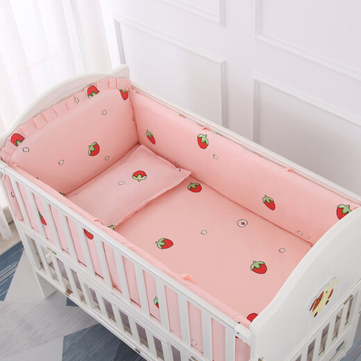 Babypure shine crib bed guard cloth children's spliced bed guard soft bag kit anti-collision guard cloth pure cotton customizable and removable for all seasons 4 pieces of guard + bed sheet color remarks 110x65 pure cotton bedding
