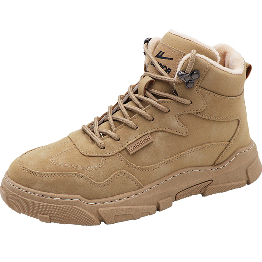 Warrior cotton shoes for men, thickened velvet, warm Martin boots, casual snow boots WXP(WZ)-0167 Khaki 42