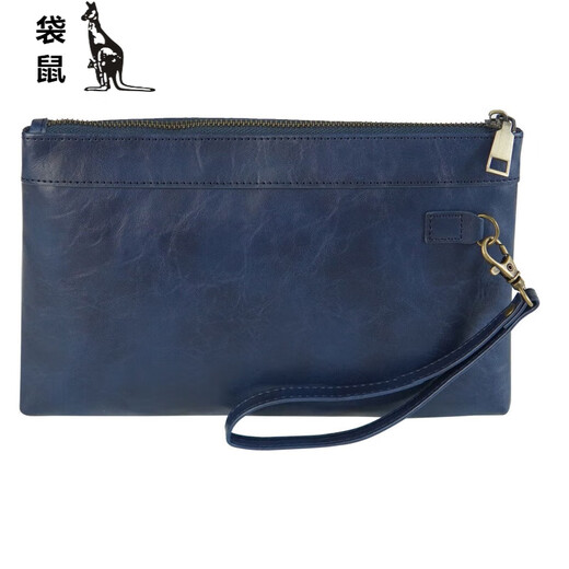 Kangaroo (Kangaroo) Nuevo moda para mujeres Europea europea retro Mano retro sosteniendo el lienzo impermeable Bolsa de inodoro Almacenamiento Cambio de la llave Bolsa Negro 11 pulgadas 255*158*27 mm