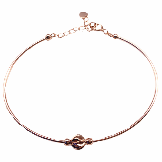 Jun Kiss Anneville Purple Gold 585 Rose Gold 14k Color Gold Women's Purple Gold Fashion Classic Thin Bracelet Clover Bracelet