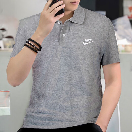 耐克（NIKE）短袖T恤男装2023夏新款运动服针织透气翻领POLO衫上衣CJ4457-686 CJ4457-063灰色 L