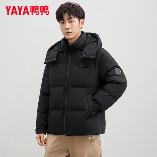 Yaya (YAYA) Wang Yibo same style down jacket men's short 2025 winter new fashion casual cold weather clothing warm jacket black L