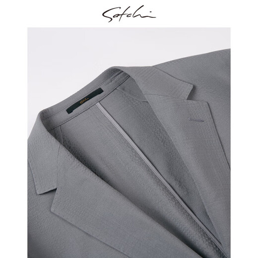 Shachi mince en laine de laine de soie d'affaires de costume pour hommes veste de la veste de fleur micro-m micro-fin occidental de style mince de style mince gris 48
