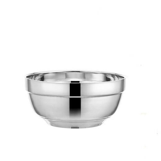 Neixun 304 stainless steel bowl, home canteen double-layer bowl, heat-insulated and anti-scalding adult instant noodle bowl, children's kindergarten eating bowl, 12cm lily bowl