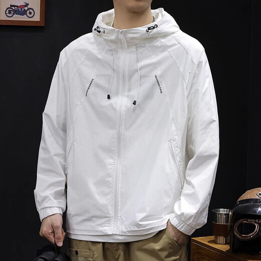 OLJ International first-line big-name ice silk sun protection clothing for men, loose large size, breathable and quick-drying, summer thin coat, fishing clothing, summer black XL 145-160Jin Jin is equal to 0.5 kg