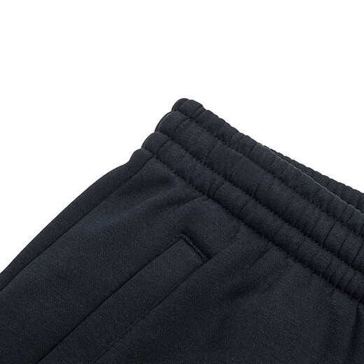 Hongxing Erke (ERKE) straight men's pants 2025 autumn new style knitted sports pants windproof thickened loose trousers fitness running pants men's black XL 175 (weight 135-150Jin Jin equals 0.5 kg)