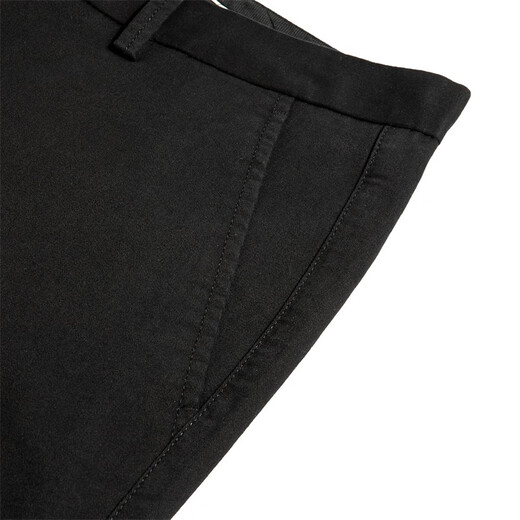 Tanzen mit dem Wolf [Baumwollfunktion bequem] Casual Pendler Mid-T-T-T-Mid-T-T-T-Mid-Waist Dehnung bequeme vielseitige Männerhosen 001 Black 31