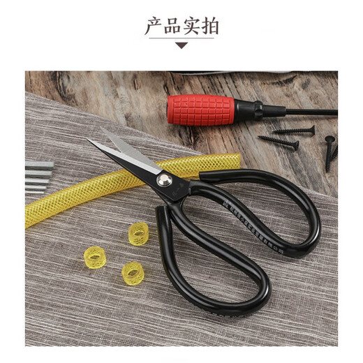 张小泉剪刀剪线头厨房工业裁缝特大号家用剪碳钢小号尖头皮革SK5 7111T-1进口钢长26cm