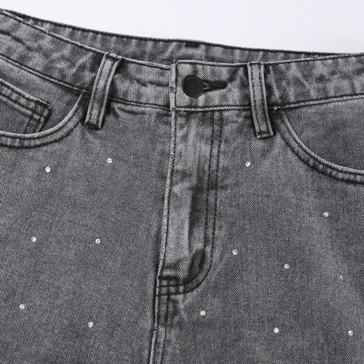 Lagogo Lagu Summer New Women's Denim Shorts décontractés High Taist Slimnming Hot Pants Women's Design Send Grey (R2) 155 / S / 36