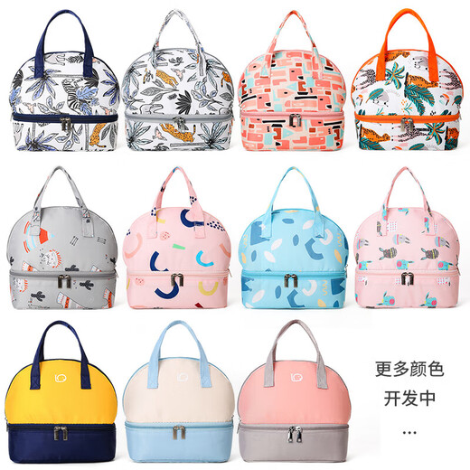 京东快递妈咪背奶包母乳保鲜保温储奶包手提便携式吸奶器收纳保温 粉灰色 均码