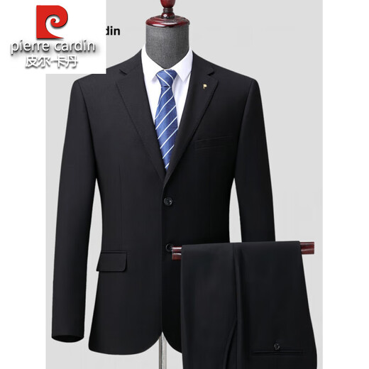 Pierre Cardin high-end no-iron all-wool suit for men 2025 autumn new business casual formal suit two-piece set Navy blue not open B version all-wool suit XS 160/84B Weight 50-55 kg