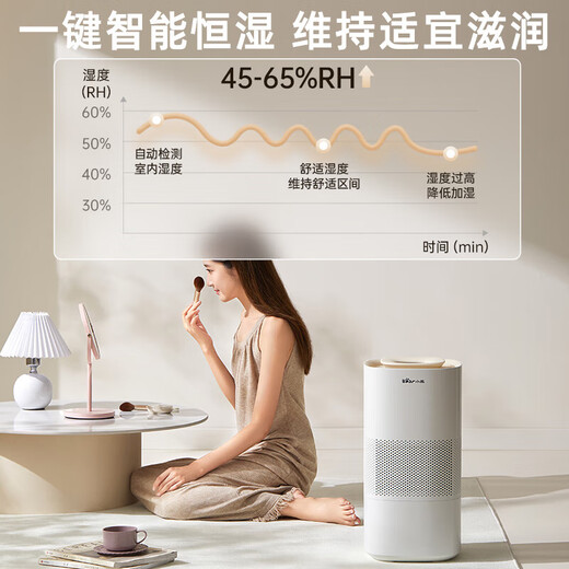 小熊（Bear）【紫外线除菌】无雾加湿器 母婴专用卧室空气净化空调加湿器 家用落地式大容量冷蒸发JSQ-H60L2