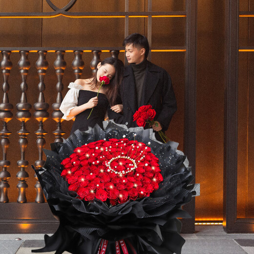 Huawang Flower Express Blumengeschenk Rote Rosen zum Geburtstag der Frau Blumenstrauß Bundesweite Lieferung in die gleiche Stadt Blumenladen Chaochunmumu 99 rote Rosen |dy869